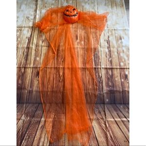 Hanging Ghost Decoration Spooky Orange Hanging Pumpkin Perfect for Halloween